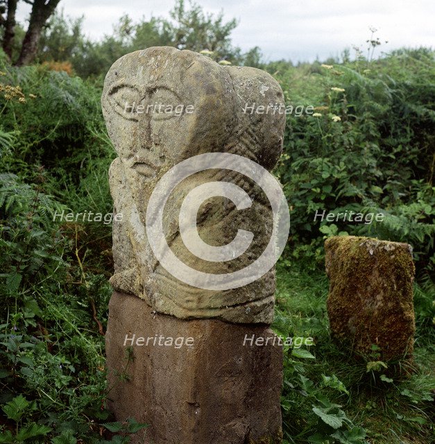 Pagan Celtic stone Janus-head figure, Boa Island, Co.Fermanagh, Ireland. Artist: Unknown