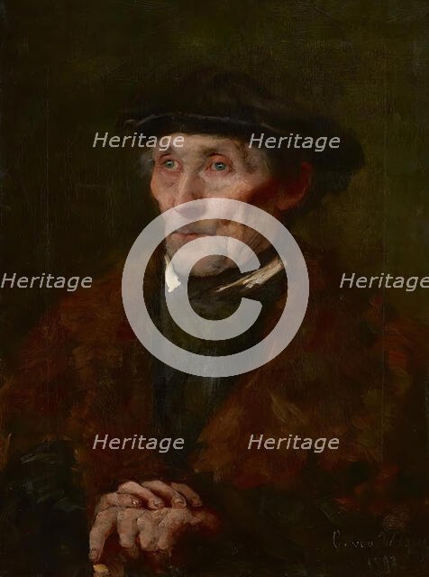 Portrait of an old man, 1893. Creator: Klementine von Wagner.