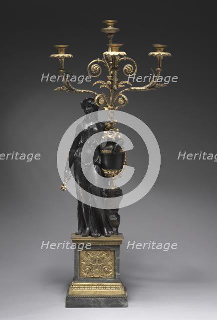 Candelabrum, c. 1780-1785. Creator: Pierre Philippe Thomire (French, 1751-1843), attributed to ; Clodion (French, 1738-1814).