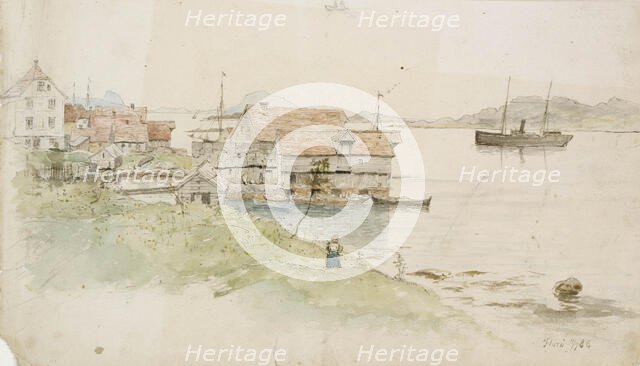 Coastal landscape, Florö, 1886. Creator: Oscar Kleineh.