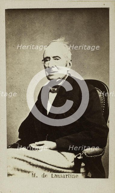 Portrait of Alphonse de Lamartine (1790-1869), 1860s. Creator: Anonymous.