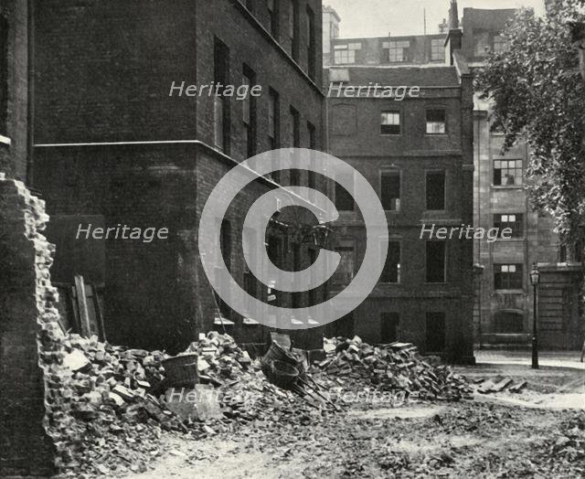 'The Site of the Gateway from Fetter Lane and the Derelict Houses Awaiting Demolition', 1934. Creator: Unknown.