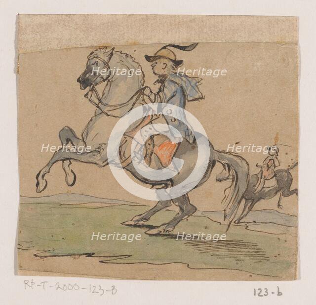 Rider on prancing horse, 1849. Creator: Johannes Tavenraat.