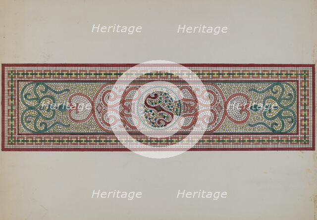 Mosaic Pattern in Doorstep, c. 1936. Creator: Ellen Duncan.