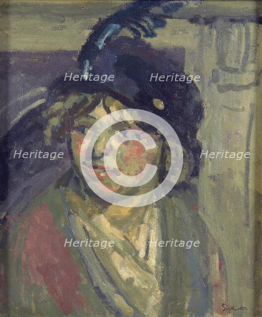 The blue hat, 1914. Creator: Walter Richard Sickert.