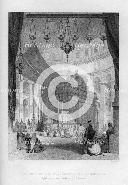 The Church of the Holy Sepulchre, Jerusalem, Israel, 1841.Artist: H Griffiths