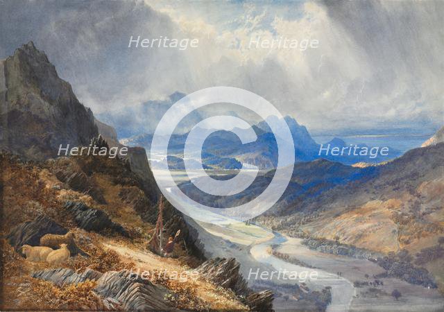 A View from Moel Cynwich: Looking Over the Vale of Afon Mawddach and Toward Cader Idris, c. 1850. Creator: William Turner (British, 1789-1862).