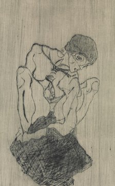 Sorrow, 1914. Creator: Egon Schiele.