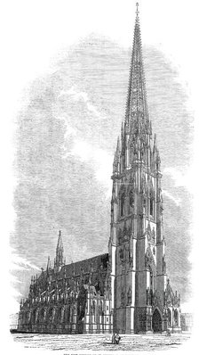 The new Church of St. Nicholas at Hamburg, 1845. Creator: Unknown.