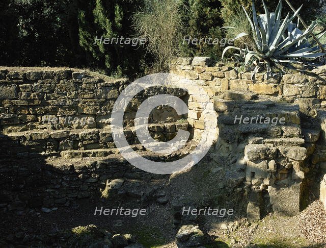 West wall from inside of the enclosure, El Puig de Sant Andreu, Ullastret, Catalonia, Spain, (1999). Creator: LTL.