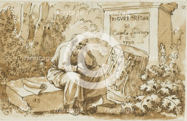 Sketch for Frontispiece to Figure Originali, c.1790. Creator: Carlo Labruzzi.