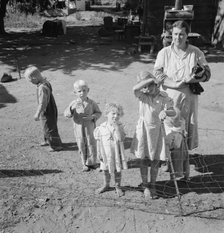 Possibly: Family living in shacktown community, mostly from..., Washington, Yakima Valley, 1939. Creator: Dorothea Lange.