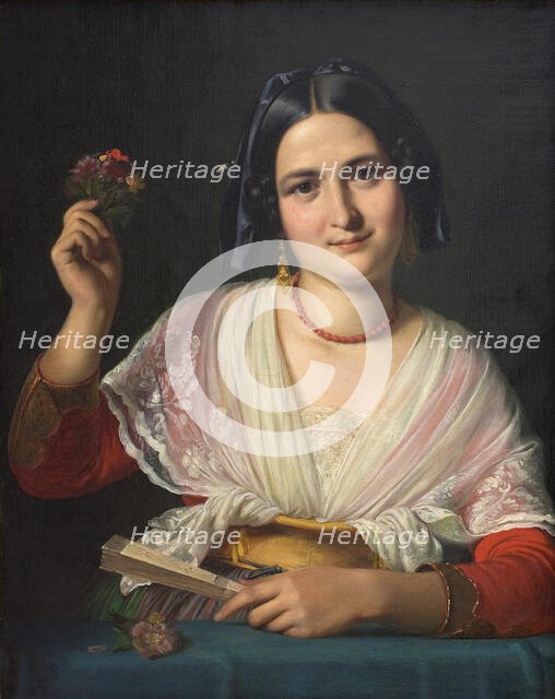 A Roman Woman in Fancy Dress, 1847. Creator: Wilhelm Marstrand.