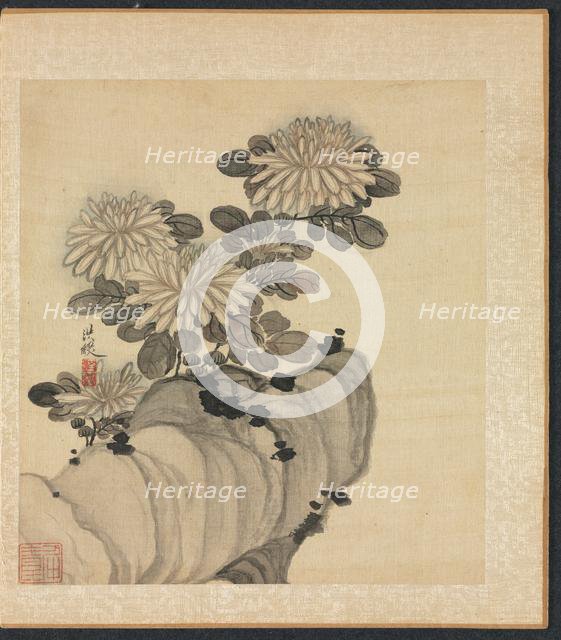 Paintings after Ancient Masters: Chrysanthemum and Rock, 1598-1652. Creator: Chen Hongshou (Chinese, 1598/99-1652).