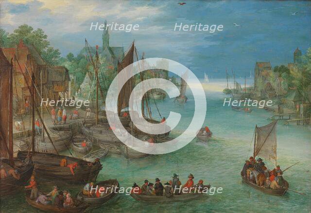 View of a City along a River, c.1630. Creator: Jan Brueghel the Elder.