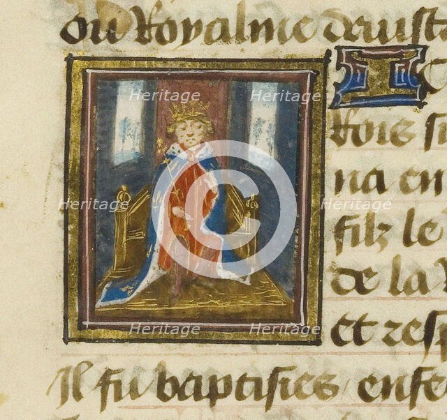 Sigebert III. From Chronique abrégée by Guillaume de Nangis, 1450-1499. Creator: Anonymous ().