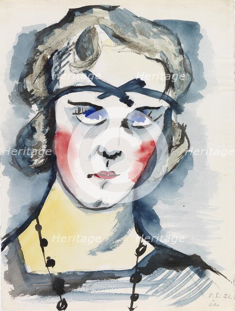 Woman with Red Cheeks, 1921. Creator: Sulho Sipila.