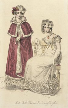 Fashion Plate (Last Full Dinner and Evening Dresses), 1822. Creator: Unknown.