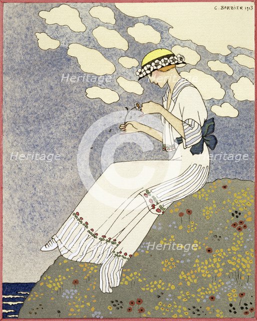 Design for a country dress by Maison Paquin, 1913. Artist: Georges Barbier