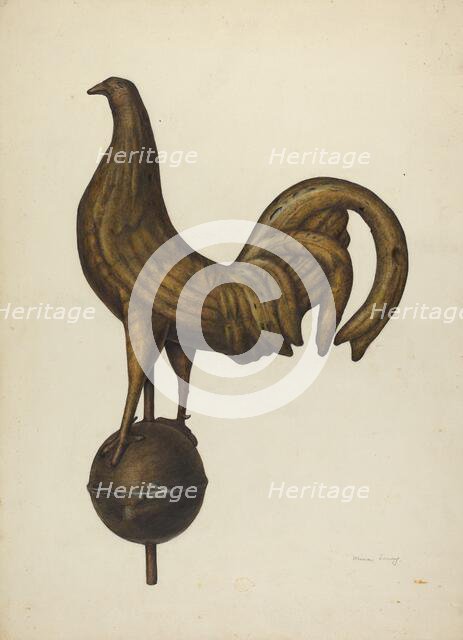 Weather Vane - Cock, c. 1940. Creator: Mina Lowry.