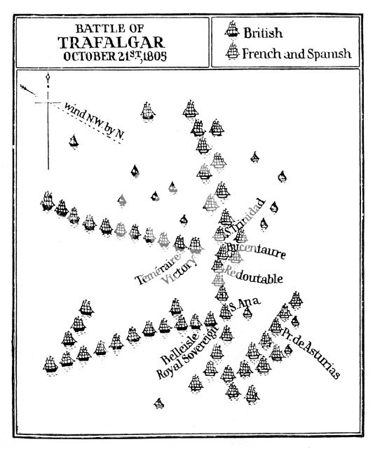 Battle of Trafalgar, 1805. Artist: Unknown