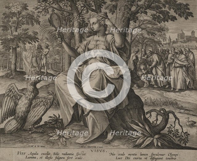 Sight (Visus), from the Fiver Senses,.n.d. Creator: After Maerten de Vos.