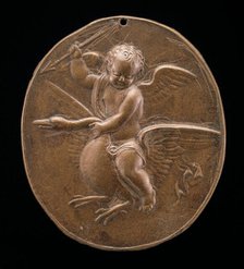 Cupid on a Flying Swan, late 16th century. Creator: Unknown.