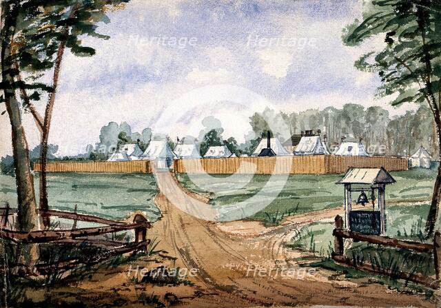 St Pancras Smallpox Hospital, London: housed in a tented camp at Finchley, 1881. Creator: Frank Collins.