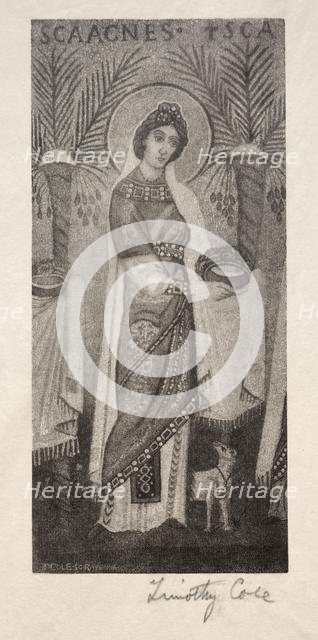 Old Italian Masters: St. Agnes , 1888-1892. Creator: Timothy Cole (American, 1852-1931).