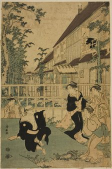 Outdoor Amusements at the Kankanro Teahouse in Yoshiwara, c. 1794. Creator: Torii Kiyonaga.