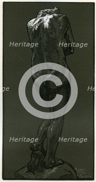 A woodcut after a statue by Rodin, 1898.Artist: Auguste Lepere