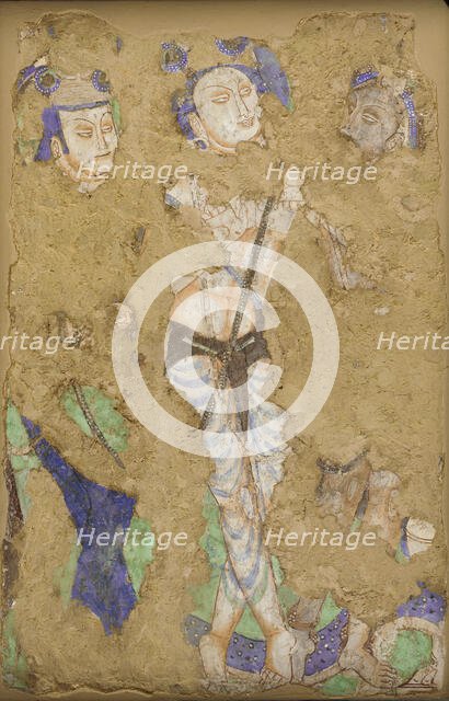 Three Figures, from Cave 224, 4th-6th century. Creator: Unknown.