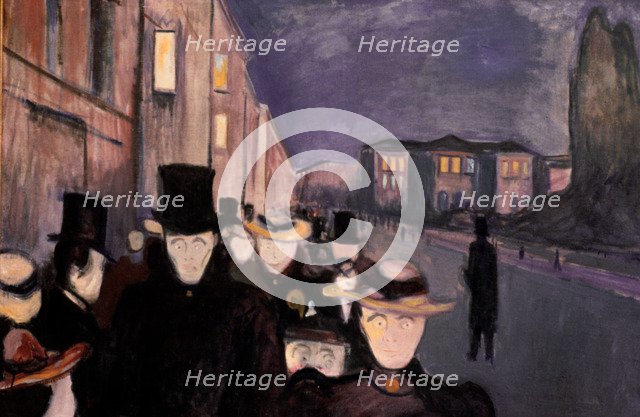 'Evening on Karl Johan', 1892. Artist: Edvard Munch
