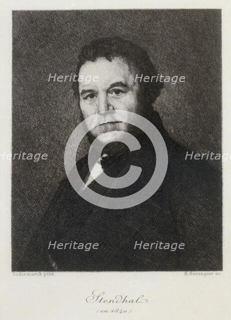 Portrait of Marie-Henri Beyle, dit Stendhal (1783-1842) in 1840 . Creator: Bérengier, Henri (1880-1943).