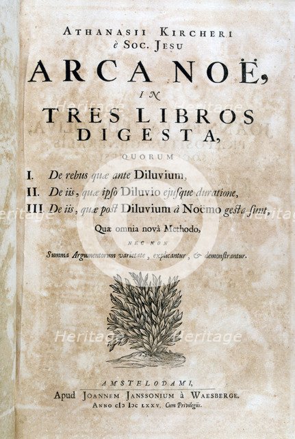 Title page of Arca Noe, 1675. Artist: Athanasius Kircher