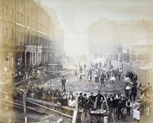 Road widening works in Shoe Lane, City of London, 1871. Artist: Henry Dixon