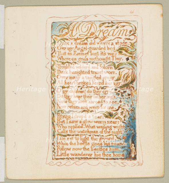 Songs of Innocence and of Experience: A Dream, ca. 1825. Creator: William Blake.