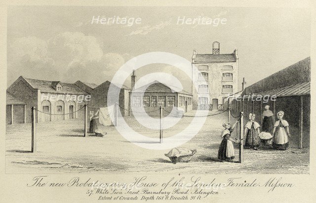 Probationary House of the London Female Mission, 57 White Lion Street, Islington, London, c1836.  Artist: Unknown.