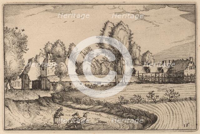 Road along a Field, published 1612. Creator: Claes Jansz Visscher.