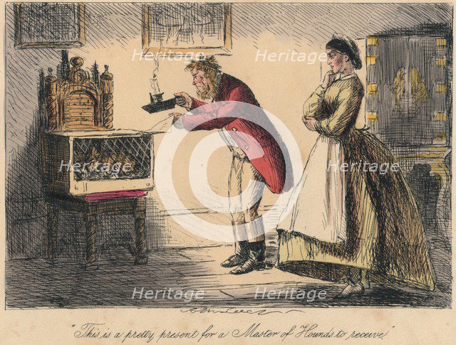 'This is a pretty present for a Master of Hounds to receive', 1865. Artists: John Leech, Hablot Knight Browne.