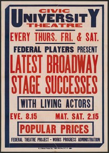 Latest Broadway Stage Successes 2, Syracuse, NY, [193-]. Creator: Unknown.