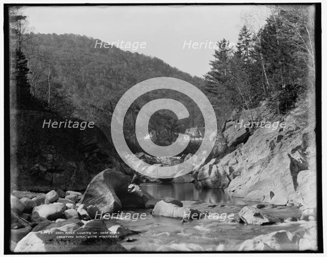 Saco River looking up near Bemis, Crawford Notch, White Mountains, c1900. Creator: Unknown.