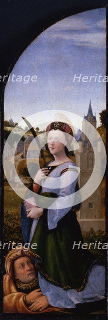 Triptych: Saint Barbara and her father Dioscurus, 1500. Artist: Albertinelli, Mariotto (1474-1515)