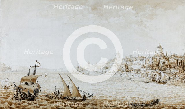 View of the Rumeli Hisari, 1777. Artist: Kamsetzer (Kammsetzer), Jan Chrystian (1753-1795)