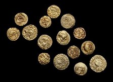 Complete non-local Anglo-Saxon Coin Hoard (The Crondall Hoard), 7th century. Artist: Unknown.