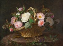 Basket with flowers, c. 1843. Creator: Jensen, Johan Laurentz (1800-1856).