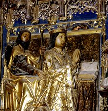 The King Juan II (1404-1454) King of Castile is assisted by Santiago Apostol, detail of the main …
