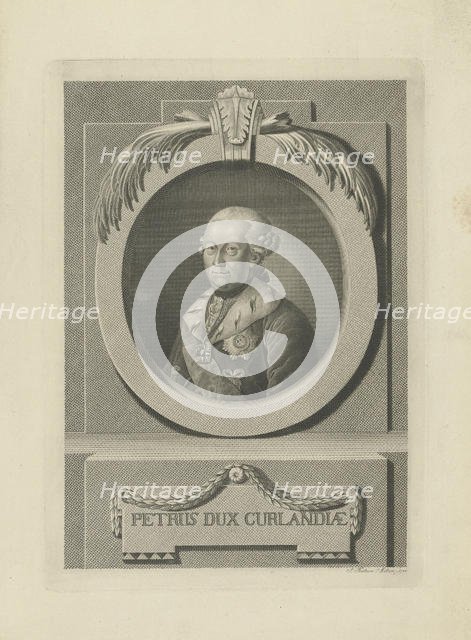Peter von Biron (1724-1800), Duke of Courland and Semigallia, 1781. Creator: Kuetner, Samuel Gottlieb (1747-1828).