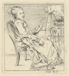A Seated Young Woman Holding a Letter, c. 1775. Creator: Giovanni David.