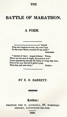 'The Battle of Marathon. A Poem', 1820. Artist: Unknown.